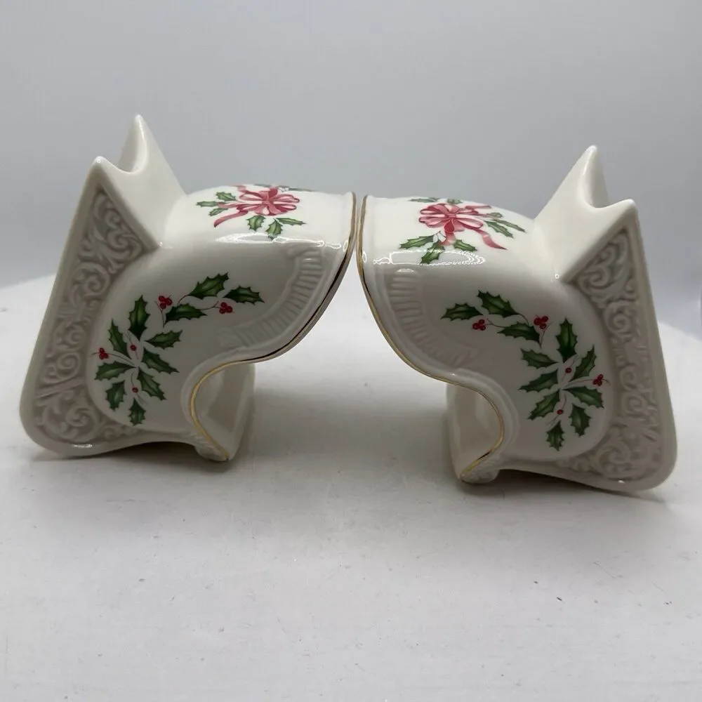 Lenox Holiday Sleigh Porcelain taper candle holder